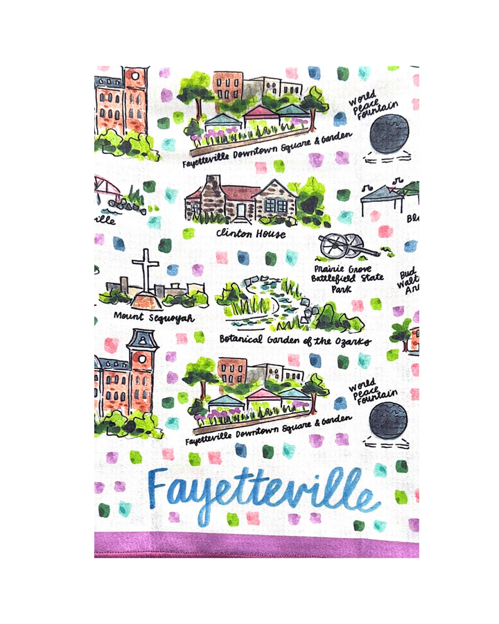 Fayetteville, AR Double-Sided Tea Towel