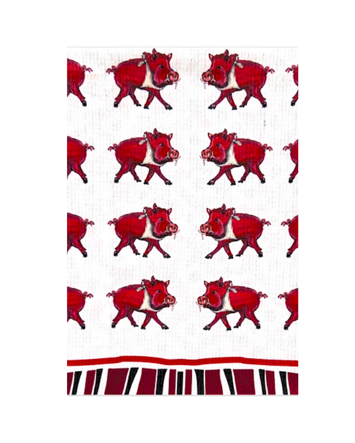 Game Day Razerback Tea Towel