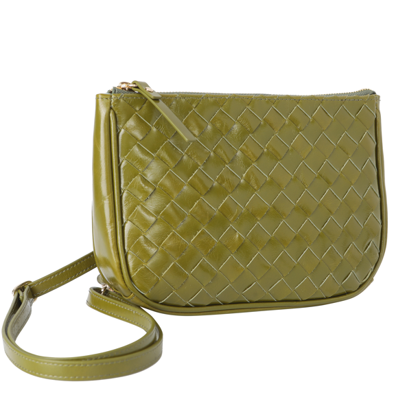 Kira Crossbody in Green Leather