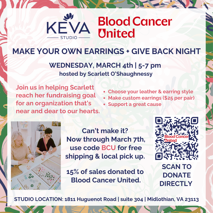 MAR 4 | Make Your Own Earrings + Give Back Night | Blood Cancer United