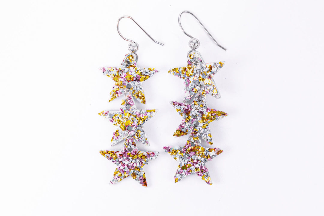 Sparkle in Champagne Star Earrings