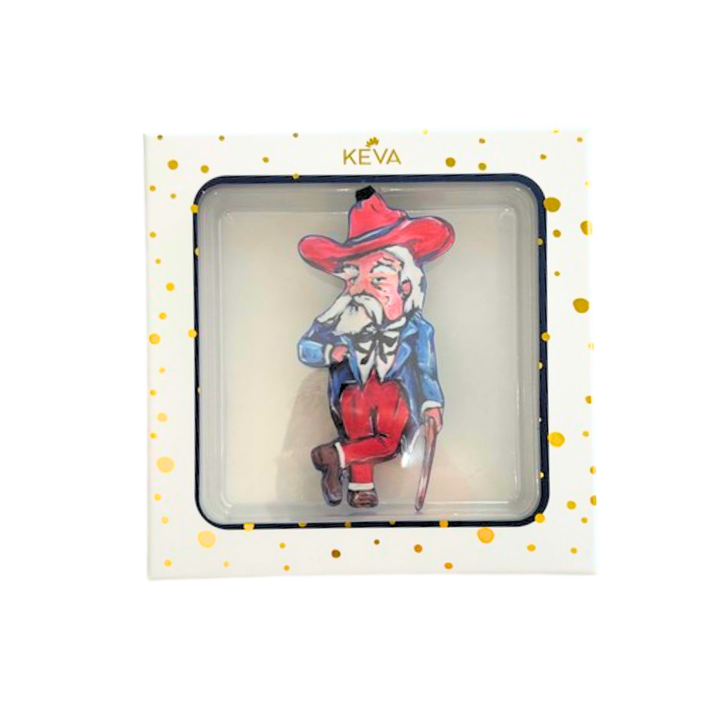 Dapper Gentleman in Navy and Red Game Day Ornament