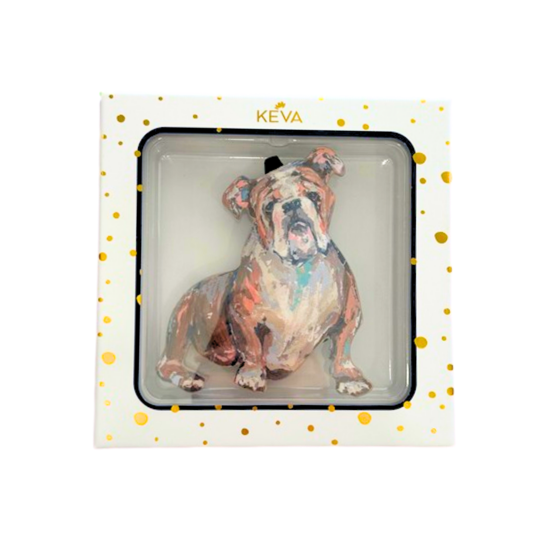 Bulldog in Classic Maroon Game Day Ornament