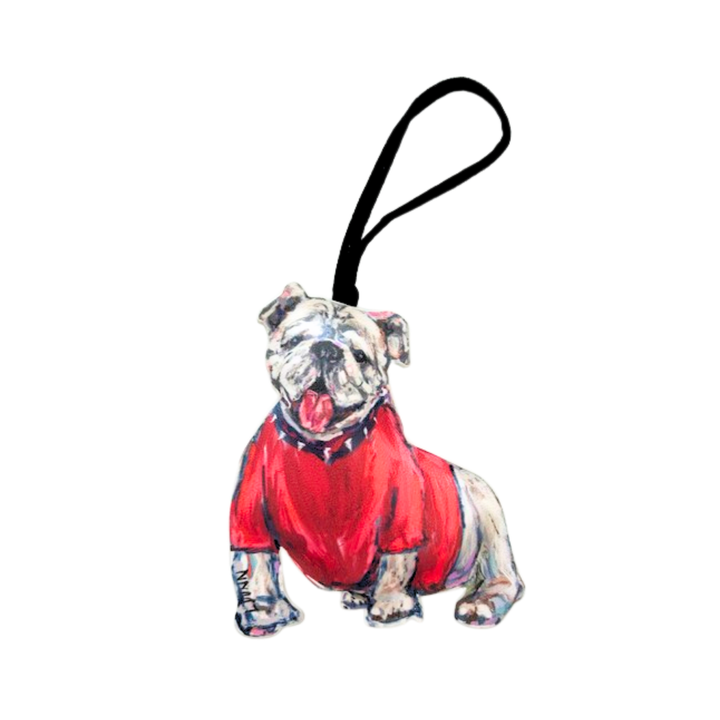 Bulldog in Red Game Ornament