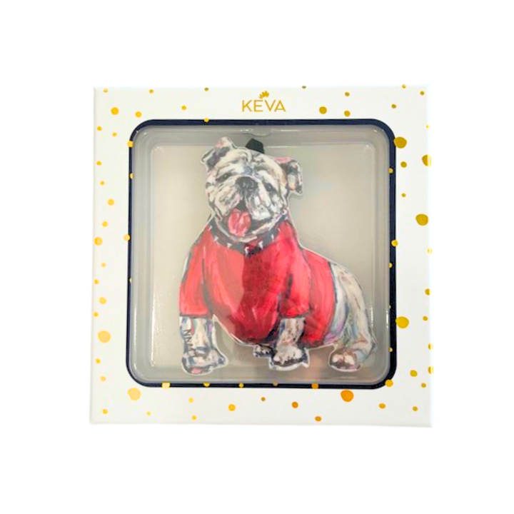 Bulldog in Red Game Ornament