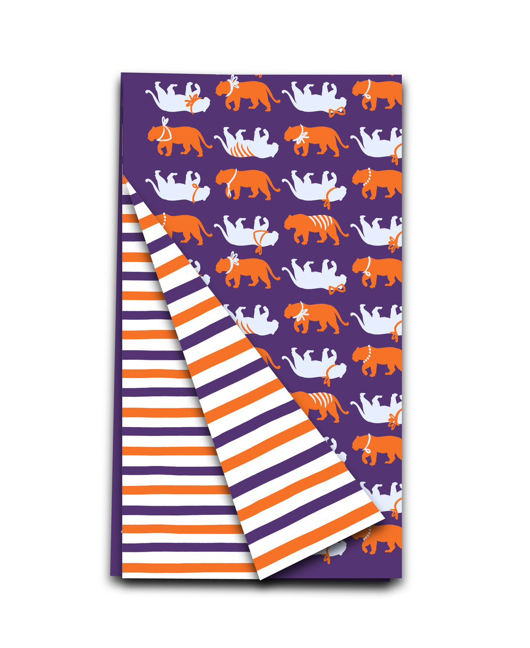 Spirit Tiger in Purple Double-Sided Tea Towel