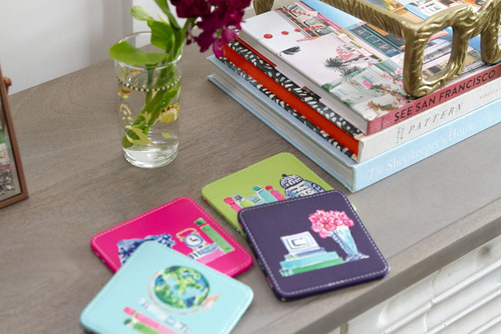 Believe in Your(Shelf) Coasters, Set of 4