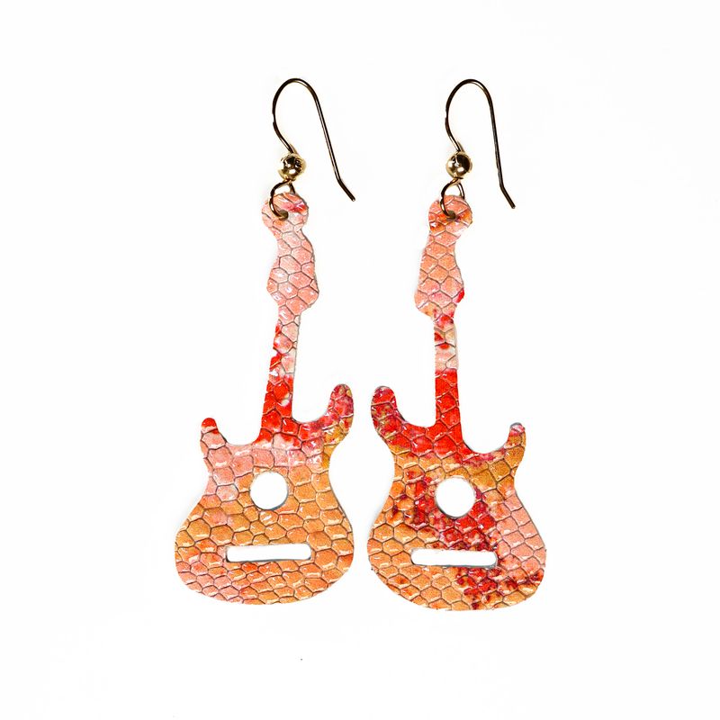 Sunset Guitar Earrings