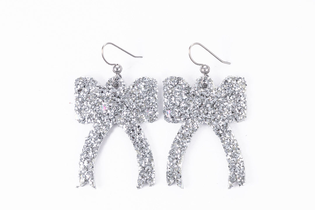 Sparkle in Silver Ribbon Earrings