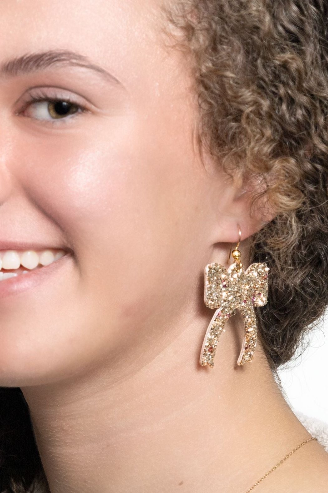 Sparkle in Gold Ribbon Earrings