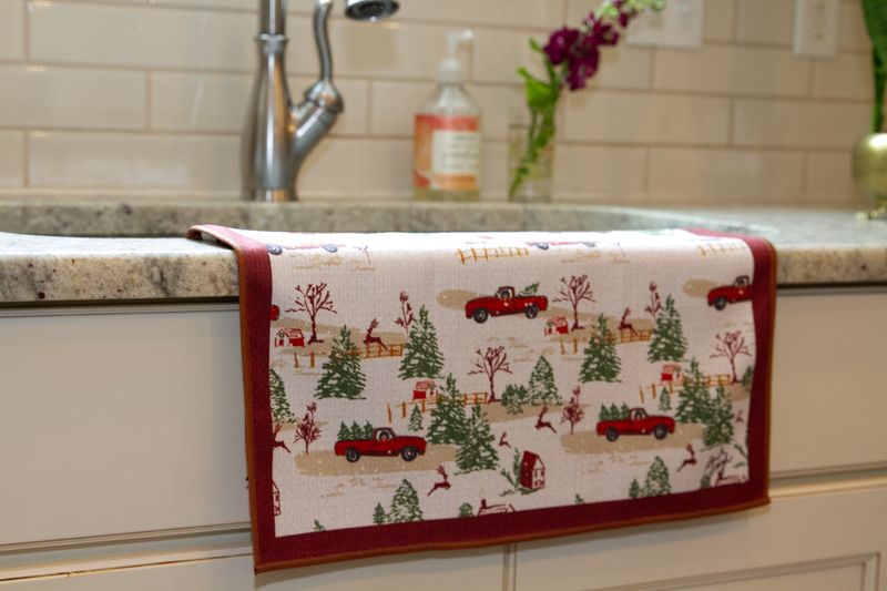 Christmas Tree Farm Double-Sided Tea Towel
