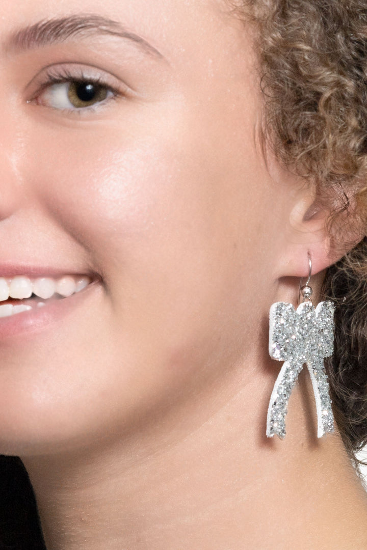 Sparkle in Silver Ribbon Earrings