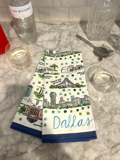 Dallas, TX Double-Sided Tea Towel