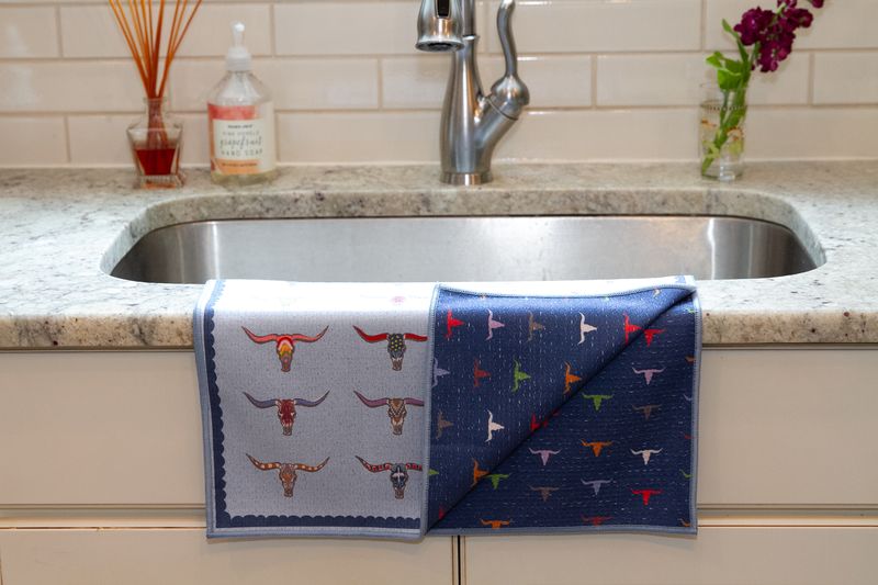Longhorn Double-Sided Tea Towel