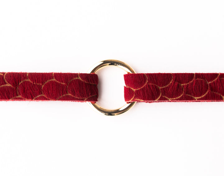 Scalloped in Red Leather Bracelet