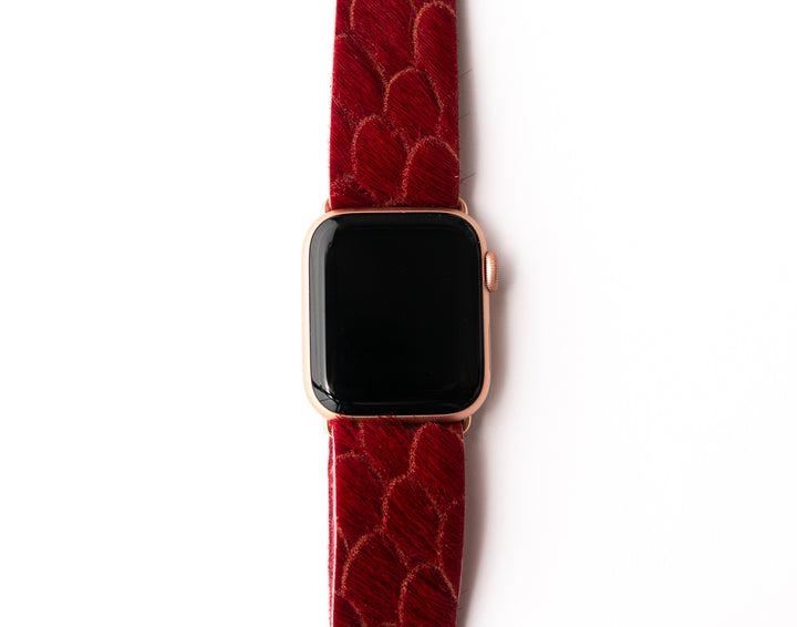 Scalloped in Red Watch Band