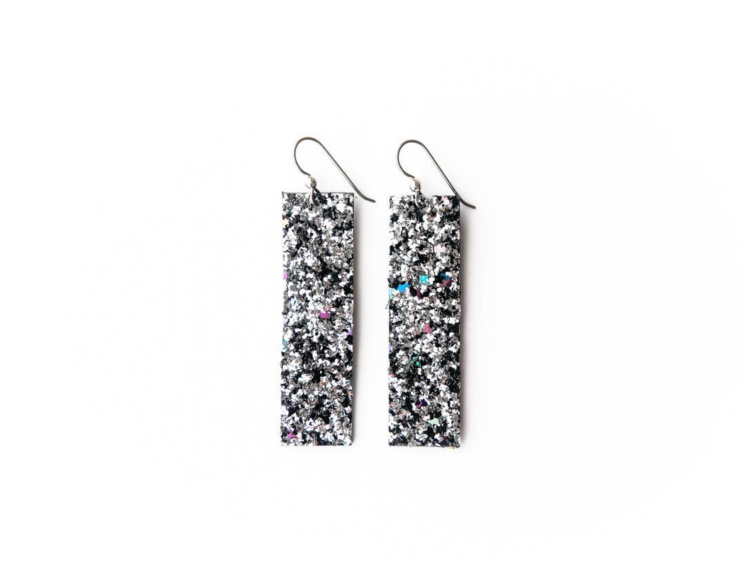 Sparkle in Black Four Corners Earrings