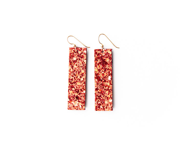 Sparkle in Red Four Corners Earrings