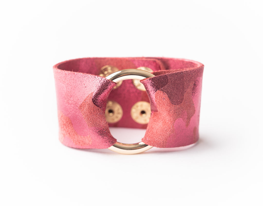 Glamper Pink Leather Cuff