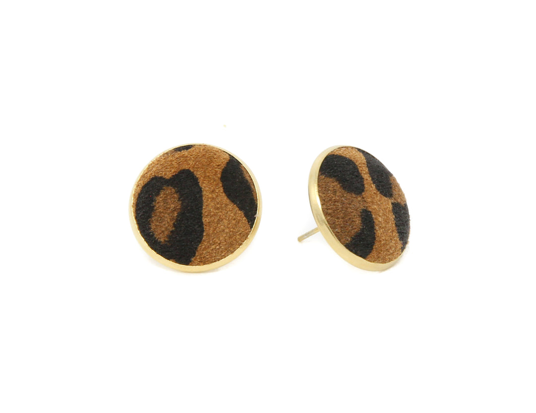 Leo Full Circle Button Earrings