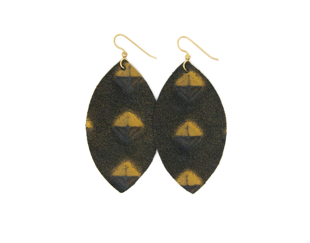 Tino Black Leather Earrings