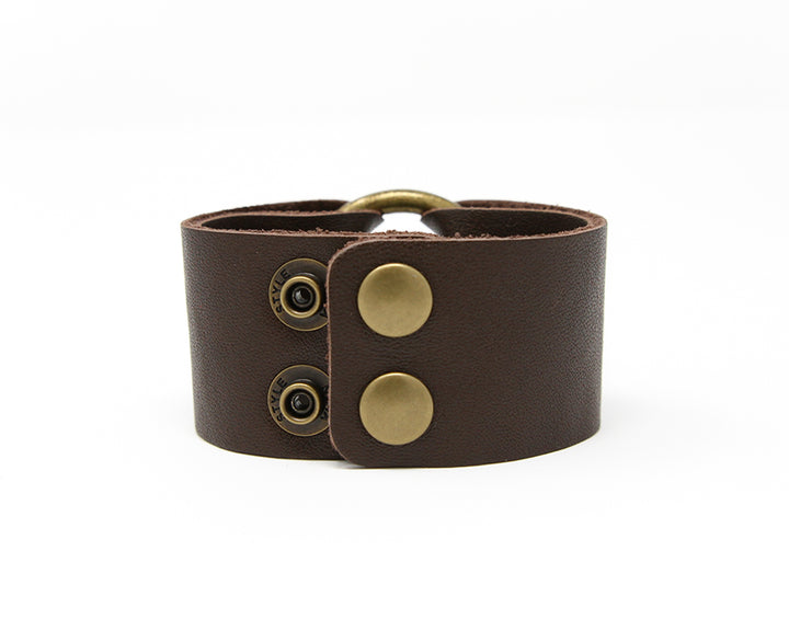 Classic Dark Brown Leather Cuff