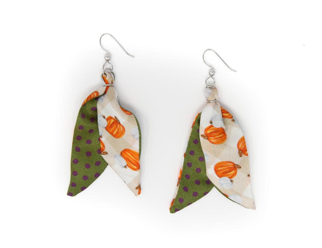 Pumpkin Spice Silk Earrings