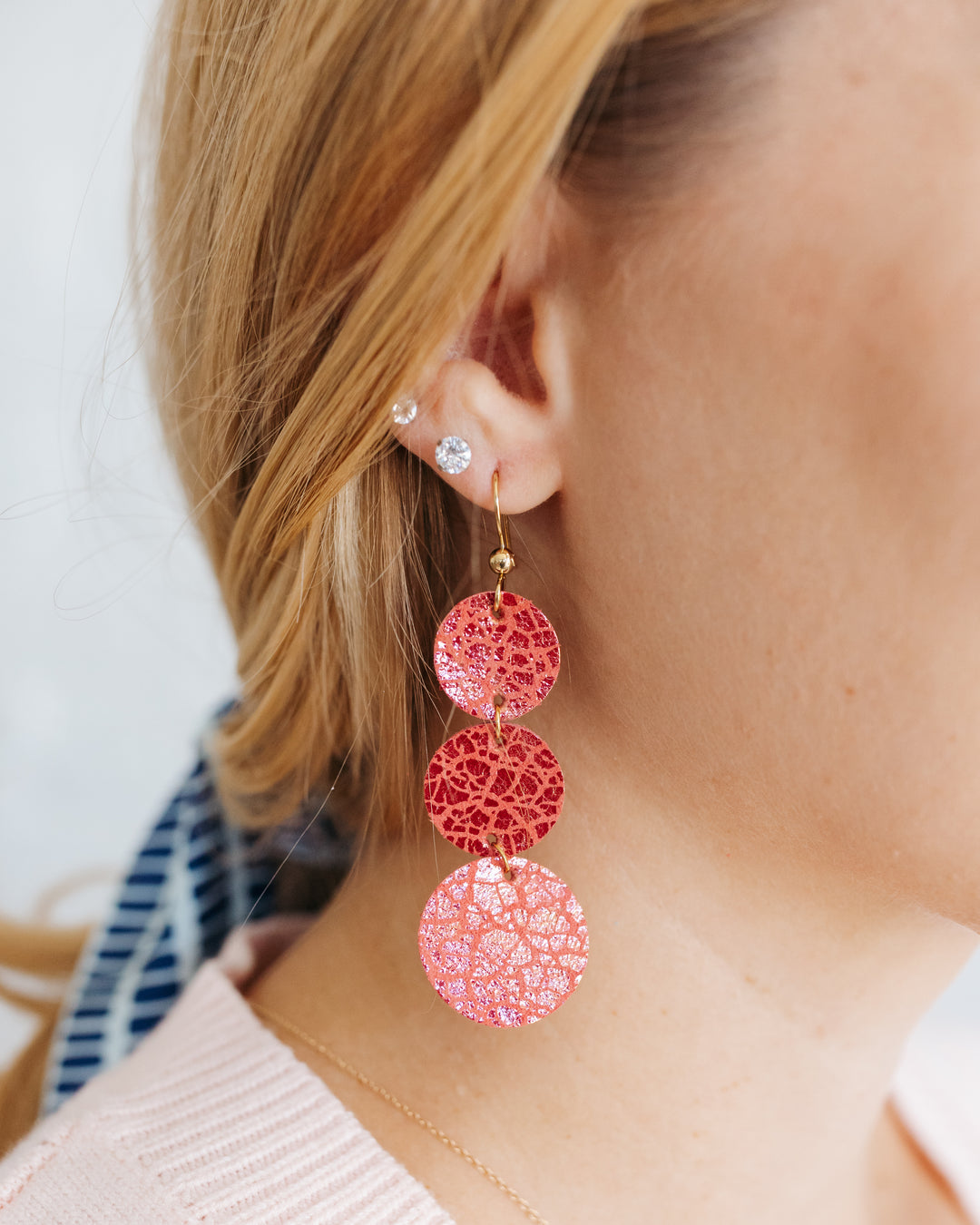 Starburst Magenta Cascade Earrings