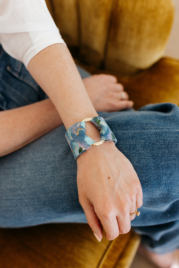 Breathe Leather Cuff | Hand-Painted by Rachel Camfield