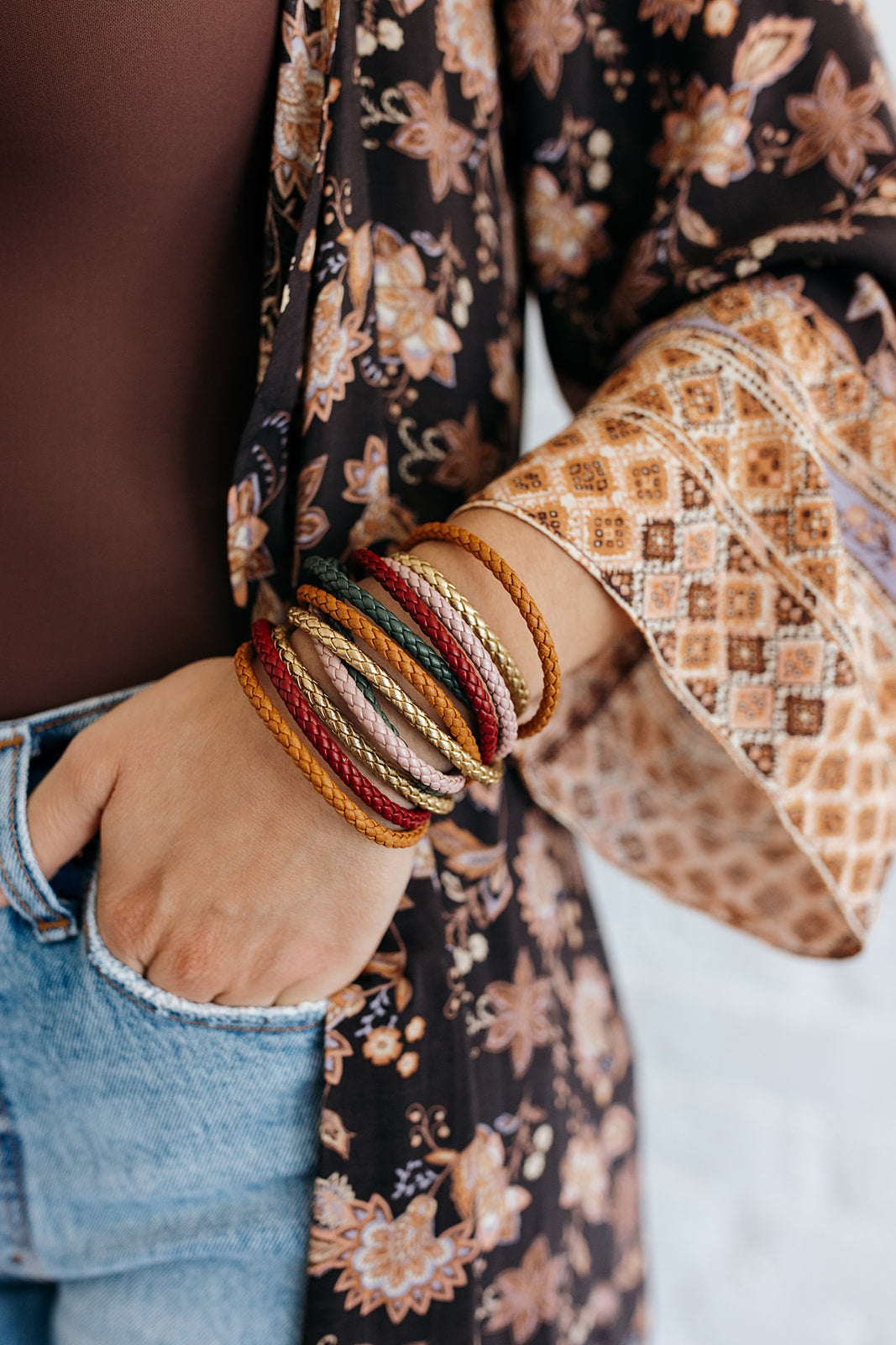 Burnt Orange Braided Bracelet