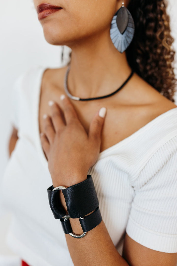 Classic Black Leather Bracelet