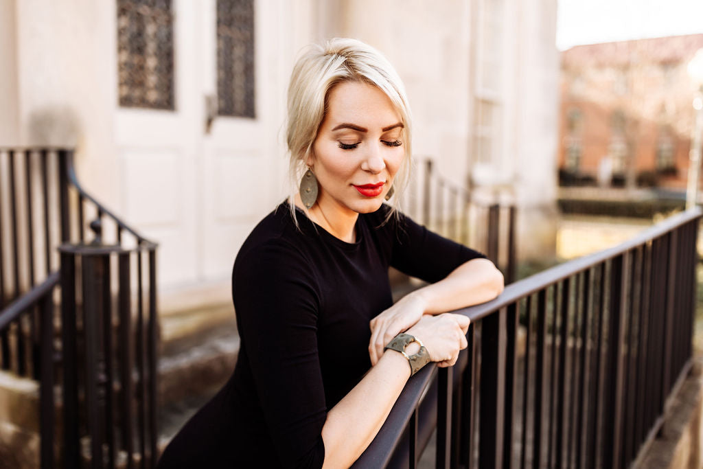 Tino Black Leather Cuff