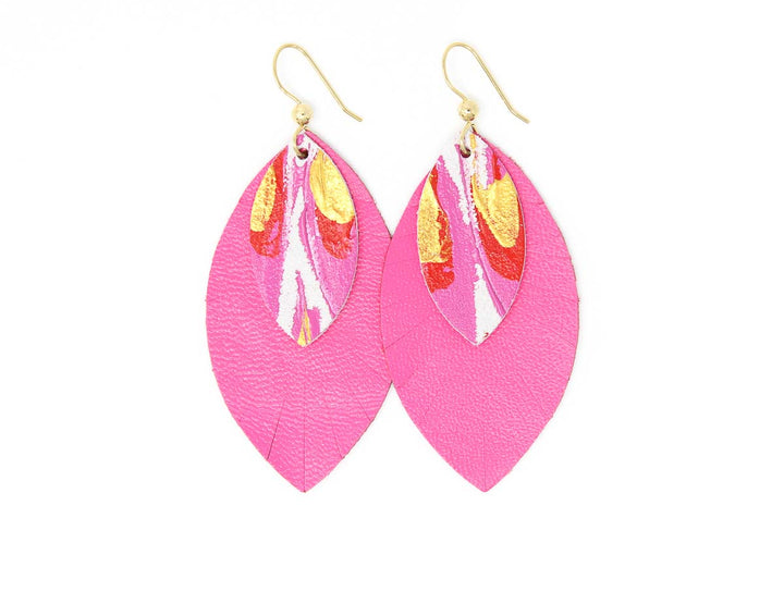 Spread Your Wings with Pink Layered Earrings | Hand-Painted by Eunice Li