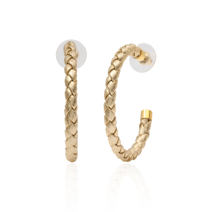 Gold Braided Hoop Earrings