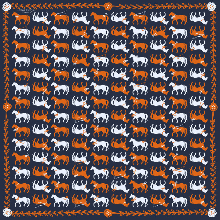 Spirit Horse in Navy Scarf Bandana
