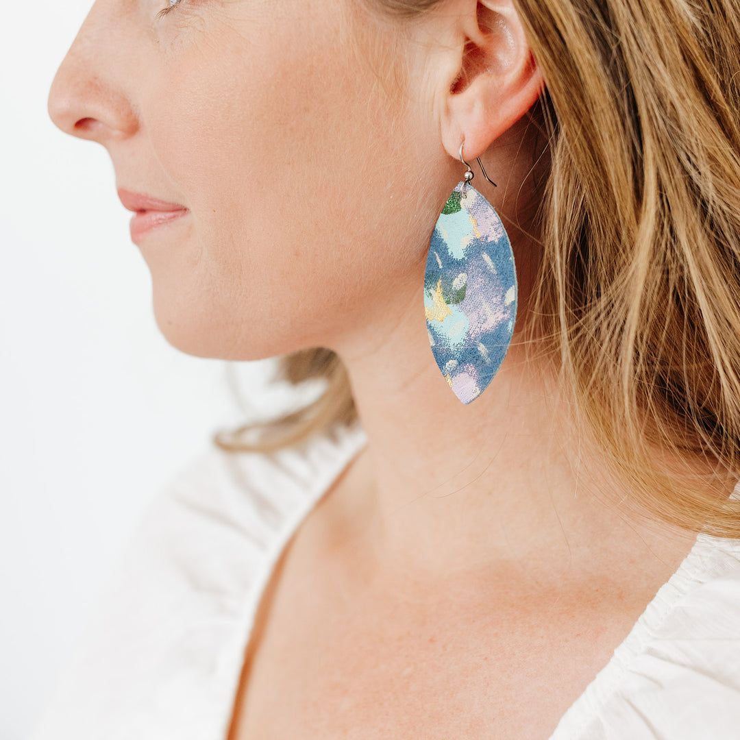 Breathe Leather Earrings | Hand-Painted by Rachel Camfield