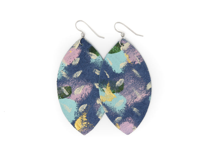 Breathe Leather Earrings | Hand-Painted by Rachel Camfield