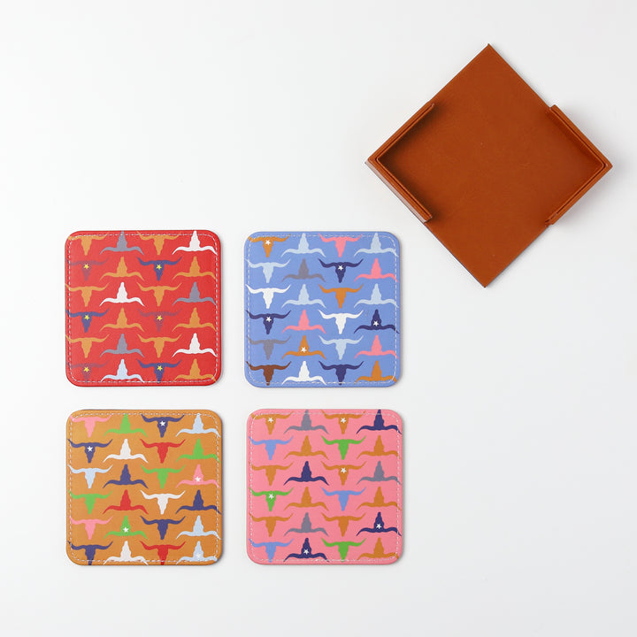 Longhorn Coasters, Set of 4