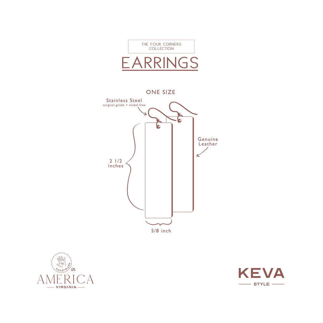 Scalloped in Cream and Taupe Four Corners Leather Earrings
