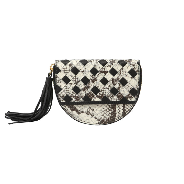 Black + White Braided Little Mae Wallet