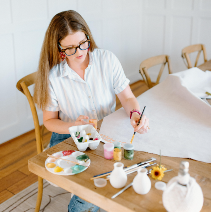 Breathe Leather Earrings | Hand-Painted by Rachel Camfield