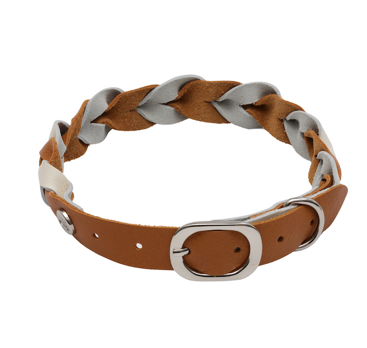 Pup Braided Leather Collar