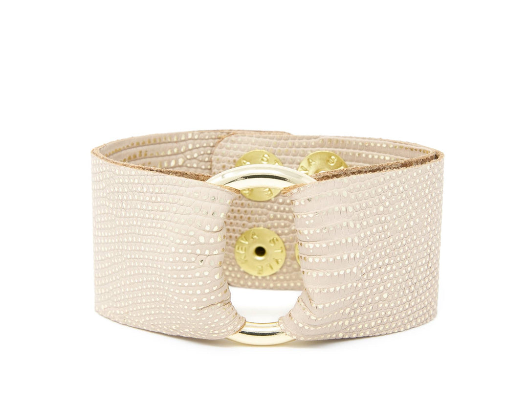 Golden Girls Champagne Leather Cuff