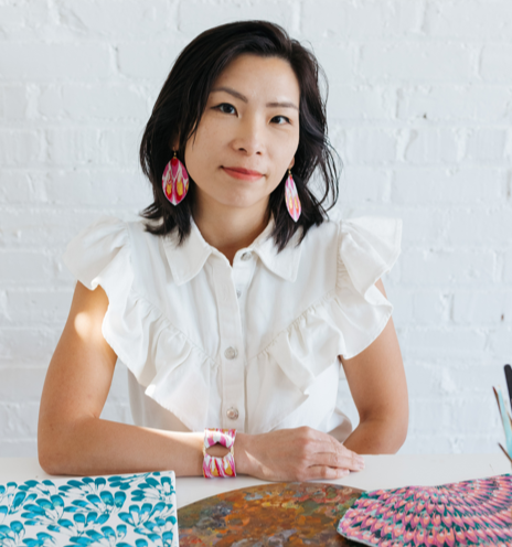 Spread your Wings Leather Earrings | Hand-Painted by Eunice Li