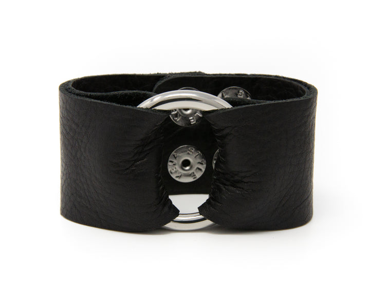 Classic Black Leather Cuff