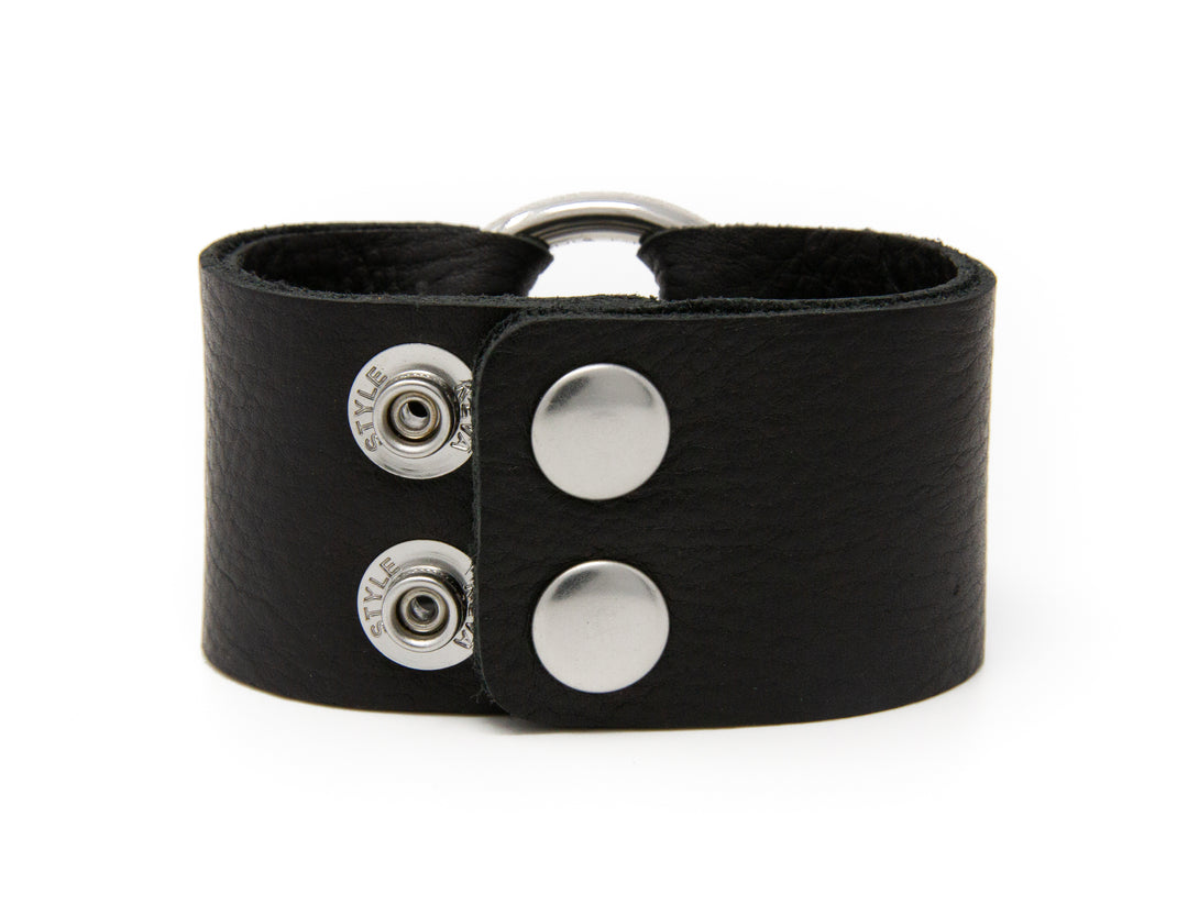 Classic Black Leather Cuff